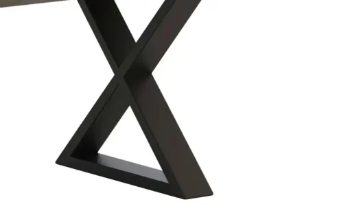 Woodford Massivholztisch Pantheon | Eiche Grau, Kufen (X-förmig)