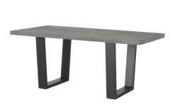Woodford Massivholztisch Pantheon | Eiche Grau, Kufen (trapezförmig)
