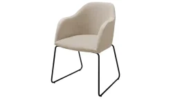 Woodford Polsterstuhl Vilo | Creme, Kufengestell – Schwarz
