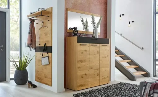 Woodford Schuhkommode Lina | Eiche, Schwarz | Höffner