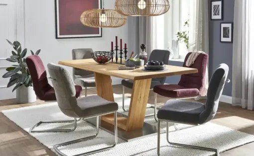 Woodford Säulentisch Ateno | 160 cm, Baumkante