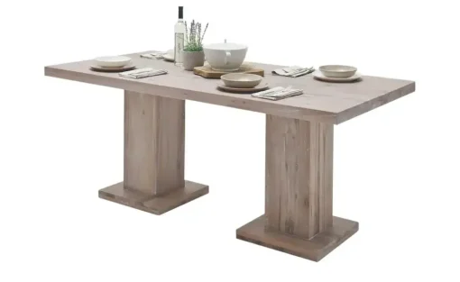 Woodford Säulentisch Moe | Eiche, gekälkt, lackiert, 180 cm