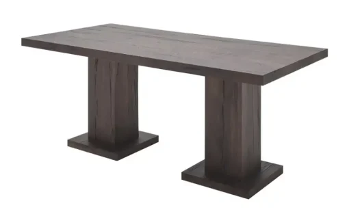 Woodford Säulentisch Moe | Eiche, Dunkelbraun, lackiert, 180 cm