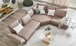 W.SCHILLIG Ecksofa aus Echtleder Bonnie | Braun, rechts