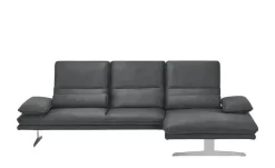 W.SCHILLIG Ecksofa aus Mikrofaser Broadway | Anthrazit, rechts