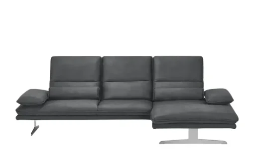 W.SCHILLIG Ecksofa aus Mikrofaser Broadway | Anthrazit, rechts